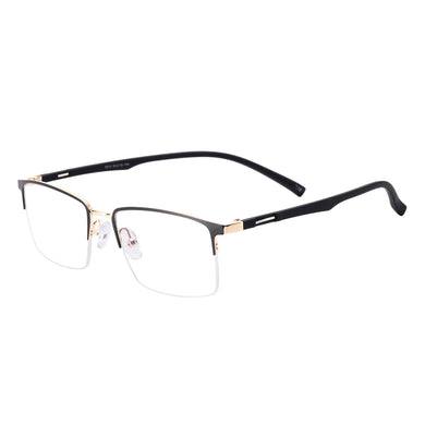 Metal Half Rim Spectacles Men Large Size Rectangle Prescription Eyeglass Frames For Optical Lenses Myopia and Reading