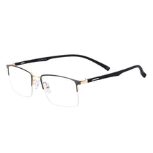 Carica l&#39;immagine nel visualizzatore di Gallery, Metal Half Rim Spectacles Men Large Size Rectangle Prescription Eyeglass Frames For Optical Lenses Myopia and Reading