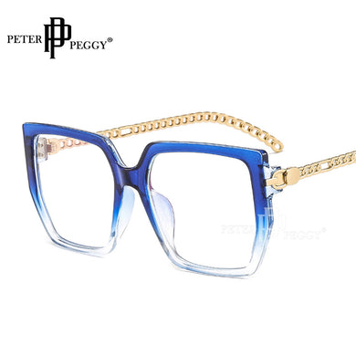 Metal Link Square Women Sunglasses Frame Clear Hinge Chain Legs Eyewear Shades Gradient  Sunglasses Men  Eyeglasses