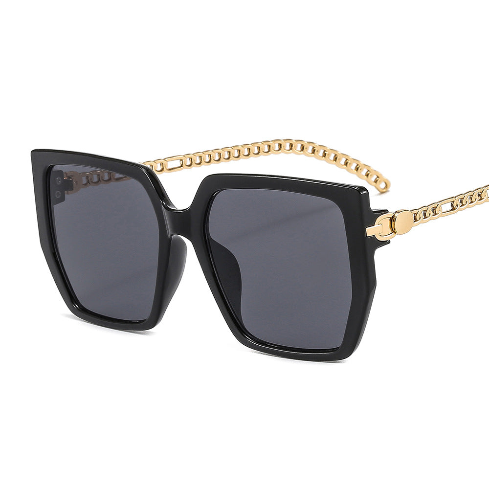 Metal Link Square Women Sunglasses Frame Clear Hinge Chain Legs Eyewear Shades Gradient  Sunglasses Men  Eyeglasses