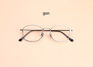 Metal Oval Optical Glasses For Men Design Blue Gun Coffee Clear Lens Myopia Eyewear Glasses Frame oculos de sol feminino