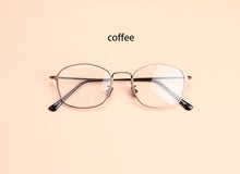 Carica l&#39;immagine nel visualizzatore di Gallery, Metal Oval Optical Glasses For Men Design Blue Gun Coffee Clear Lens Myopia Eyewear Glasses Frame oculos de sol feminino