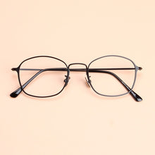 Carica l&#39;immagine nel visualizzatore di Gallery, Metal Oval Optical Glasses For Men Design Blue Gun Coffee Clear Lens Myopia Eyewear Glasses Frame oculos de sol feminino