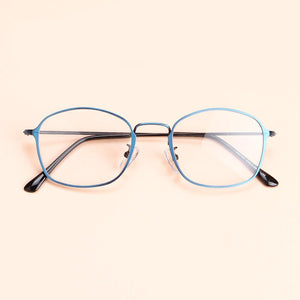 Metal Oval Optical Glasses For Men Design Blue Gun Coffee Clear Lens Myopia Eyewear Glasses Frame oculos de sol feminino