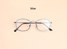 Carica l&#39;immagine nel visualizzatore di Gallery, Metal Oval Optical Glasses For Men Design Blue Gun Coffee Clear Lens Myopia Eyewear Glasses Frame oculos de sol feminino
