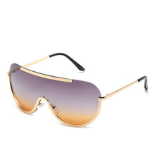 Load image into Gallery viewer, Metal Oversized Clear Sunglasses Women Semi-Rimless Goggles Shield Designer Big Shades Sun Protection GlassesFemale