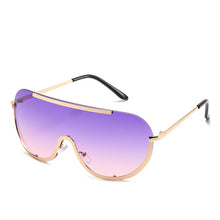 Load image into Gallery viewer, Metal Oversized Clear Sunglasses Women Semi-Rimless Goggles Shield Designer Big Shades Sun Protection GlassesFemale