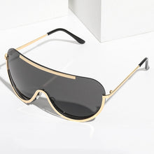 Load image into Gallery viewer, Metal Oversized Clear Sunglasses Women Semi-Rimless Goggles Shield Designer Big Shades Sun Protection GlassesFemale