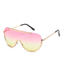 Load image into Gallery viewer, Metal Oversized Clear Sunglasses Women Semi-Rimless Goggles Shield Designer Big Shades Sun Protection GlassesFemale