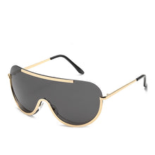 Load image into Gallery viewer, Metal Oversized Clear Sunglasses Women Semi-Rimless Goggles Shield Designer Big Shades Sun Protection GlassesFemale