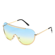 Load image into Gallery viewer, Metal Oversized Clear Sunglasses Women Semi-Rimless Goggles Shield Designer Big Shades Sun Protection GlassesFemale