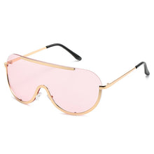 Load image into Gallery viewer, Metal Oversized Clear Sunglasses Women Semi-Rimless Goggles Shield Designer Big Shades Sun Protection GlassesFemale