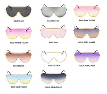 Load image into Gallery viewer, Metal Oversized Clear Sunglasses Women Semi-Rimless Goggles Shield Designer Big Shades Sun Protection GlassesFemale