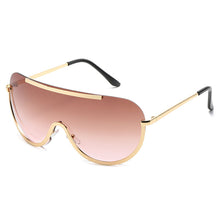 Load image into Gallery viewer, Metal Oversized Clear Sunglasses Women Semi-Rimless Goggles Shield Designer Big Shades Sun Protection GlassesFemale