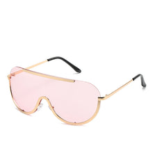 Load image into Gallery viewer, Metal Oversized Clear Sunglasses Women Semi-Rimless Goggles Shield Designer Big Shades Sun Protection GlassesFemale