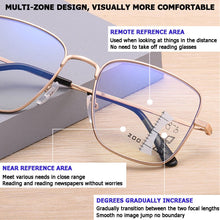 Load image into Gallery viewer, Metal Progressive Multifocal Anti Blue Light Readers Eyeglasses Computer Goggles Presbyopia Glasses Reading Glasses