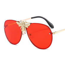 Load image into Gallery viewer, Metal Punk Round Sunglasses With Bee Women 2023 Vintage  Brand Designer Gradient Shades Lens Ladies UV400 Oculos