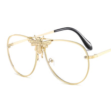 Load image into Gallery viewer, Metal Punk Round Sunglasses With Bee Women 2023 Vintage  Brand Designer Gradient Shades Lens Ladies UV400 Oculos