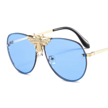 Load image into Gallery viewer, Metal Punk Round Sunglasses With Bee Women 2023 Vintage  Brand Designer Gradient Shades Lens Ladies UV400 Oculos