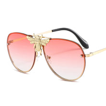 Load image into Gallery viewer, Metal Punk Round Sunglasses With Bee Women 2023 Vintage  Brand Designer Gradient Shades Lens Ladies UV400 Oculos