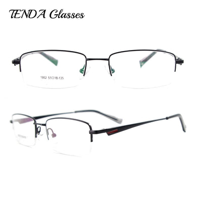 Metal Rectangle Spectacles Half Rim Prescription Eyeglasses Frame Mens Glasses For Myopia Reading Lens