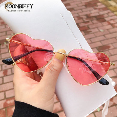 Metal Retro Love Heart Glasses Women Heart Shaped Polarized Sunglasses Ladies Brand Designer Sexy Eyewear Oculos UV400