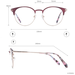 Metal Round Large Full Rim Men and Women Glasses Frame With Spring Hinge For Optical Lenses Myopia Reading Progressive