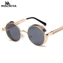 Load image into Gallery viewer, Metal Round Steampunk Sunglasses Men Women Glasses Brand Designer Retro Frame Vintage Sunglasses  UV400