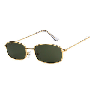 Metal Square Sunglasses Men Retro Brand Travel Small Rectangle Sun Glasses Male Black Yellow Red Mirror Vintage Oculos De Sol