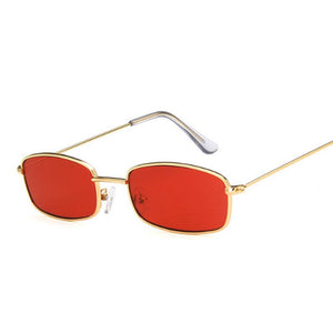 Metal Square Sunglasses Men Retro Brand Travel Small Rectangle Sun Glasses Male Black Yellow Red Mirror Vintage Oculos De Sol