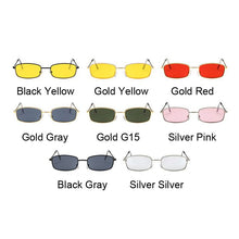 Load image into Gallery viewer, Metal Square Sunglasses Men Retro Brand Travel Small Rectangle Sun Glasses Male Black Yellow Red Mirror Vintage Oculos De Sol