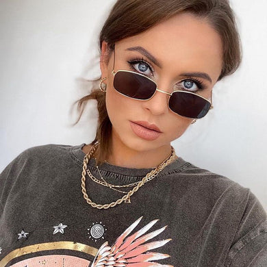Metal Square Sunglasses Women Small Frame Rectangle Ladies Sun Glasses Vintage Brand Candy Colors Female Oculos De Sol
