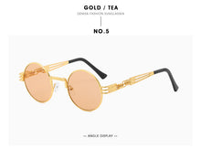 Load image into Gallery viewer, Metal Steampunk Sunglasses Men Women Round Glasses Brand Design Vintage Sunglasses  UV400 Eyewear Shades