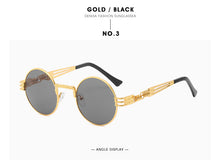 Load image into Gallery viewer, Metal Steampunk Sunglasses Men Women Round Glasses Brand Design Vintage Sunglasses  UV400 Eyewear Shades