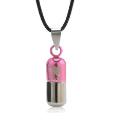 Carica l&#39;immagine nel visualizzatore di Gallery, Metal Urn Cremation Save Love Can Open Pills Pendant Necklace Ash Holder Mini Keepsake Jewelry Silver