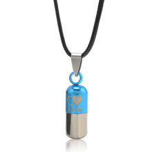 Carica l&#39;immagine nel visualizzatore di Gallery, Metal Urn Cremation Save Love Can Open Pills Pendant Necklace Ash Holder Mini Keepsake Jewelry Silver