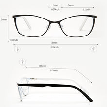 Load image into Gallery viewer, Metal Women Cat Eye Glasses Frames For Women Vintage Spectacles Transparent Black and White Eyeglasses Frames#TWM7559C2