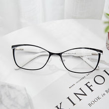 Load image into Gallery viewer, Metal Women Cat Eye Glasses Frames For Women Vintage Spectacles Transparent Black and White Eyeglasses Frames#TWM7559C2