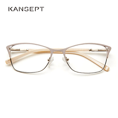Metal Women Cat Eye Optical Glasses Frame Clear Beautiful Fashion Transparent Grade Armacao De Eyeglasses For Women