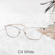 Load image into Gallery viewer, Metal Women Cat Eye Optical Glasses Frame Clear Beautiful Transparent Grade Armacao De Eyeglasses For Women#TWM7554C1