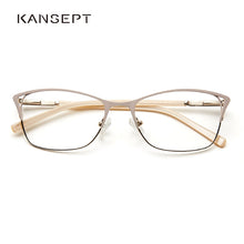Load image into Gallery viewer, Metal Women Cat Eye Optical Glasses Frame Clear Beautiful Transparent Grade Armacao De Eyeglasses For Women#TWM7554C1
