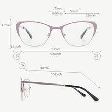 Carica l&#39;immagine nel visualizzatore di Gallery, Metal Women Eyeglasses Frame  Cat Eye Spectacles Prescription Glasses Frame Computer Eyeglasses Frame For Women#TF2210C5