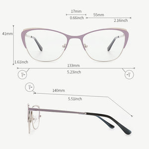Metal Women Eyeglasses Frame  Cat Eye Spectacles Prescription Glasses Frame Computer Eyeglasses Frame For Women#TF2210C5