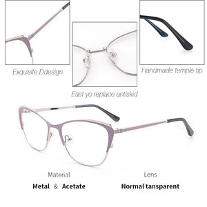 Metal Women Eyeglasses Frame  Cat Eye Spectacles Prescription Glasses Frame Computer Eyeglasses Frame For Women#TF2210C5