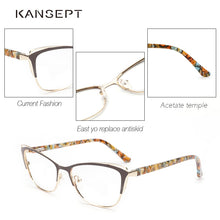 Load image into Gallery viewer, Metal Women Fashion Cat Eye Eyeglasses Frame Optical Glasses Frames Retro Eyeglasses Transparent Computer Glasses For Women