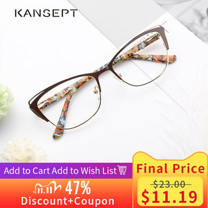 Metal Women Fashion Cat Eye Eyeglasses Frame Optical Glasses Frames Retro Eyeglasses Transparent Computer Glasses For Women