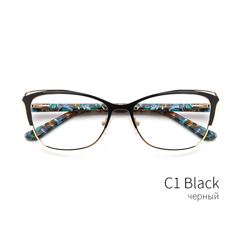 Metal Women Fashion Cat Eye Eyeglasses Frame Optical Glasses Frames Retro Eyeglasses Transparent Computer Glasses For Women