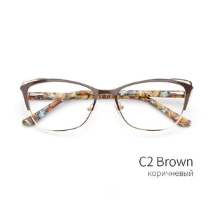 Metal Women Fashion Cat Eye Eyeglasses Frame Optical Glasses Frames Retro Eyeglasses Transparent Computer Glasses For Women