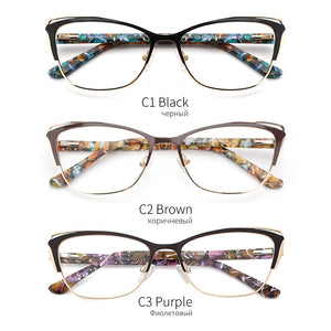 Metal Women Fashion Cat Eye Eyeglasses Frame Optical Glasses Frames Retro Eyeglasses Transparent Computer Glasses For Women
