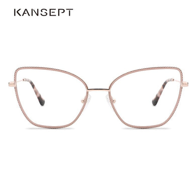 Metal Women Glasses Frame Pink Cat Eye Women Optical Eye glasses frame 2023 Brand Design